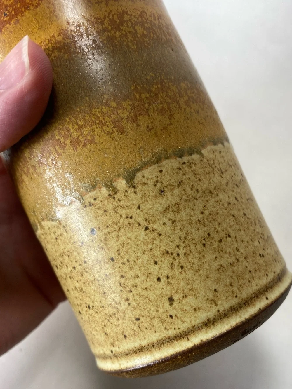 Studio Pottery Artist Signed Ellen Currans Ceramic Shaker Cork Stopper Oregon